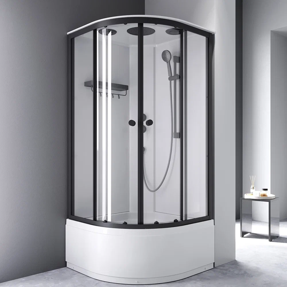 Душевая кабина 90x90 AM.PM X-Joy W94C-401A-090BT профиль черный матовый, высокий поддон