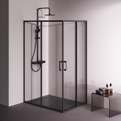 Душевое ограждение без поддона 120x90 AM.PM Above W9XG-403-12090-BT профиль черный
