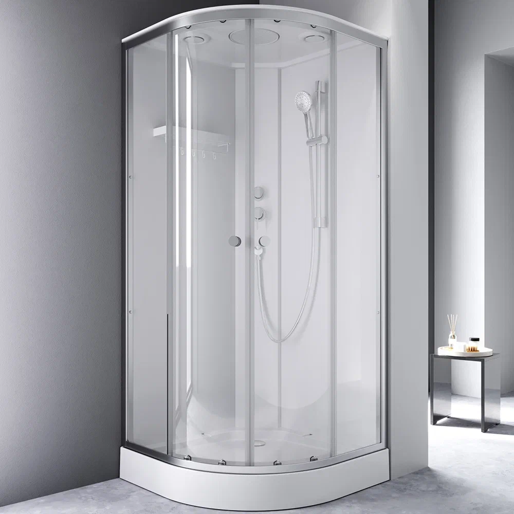 Душевая кабина 90x90 AM.PM X-Joy W94C-401-090MT профиль серебристый, низкий поддон