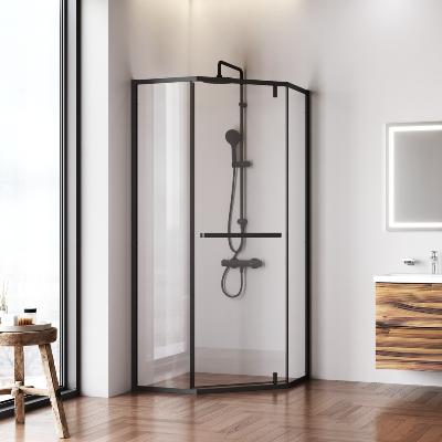 Душевое ограждение без поддона 90x90 AM.PM Gem W90G-405-9090-BT профиль черный