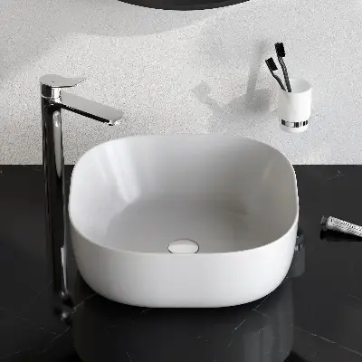 Раковина накладная 43 AM.PM Struktura M9SWCC30430WG белая глянцевая