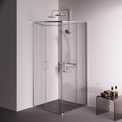 Душевое ограждение без поддона 90x90 AM.PM Above W9XG-403-9090-MT профиль серебристый