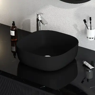 Раковина накладная 43 AM.PM Struktura M9SWCC30430BM черная матовая