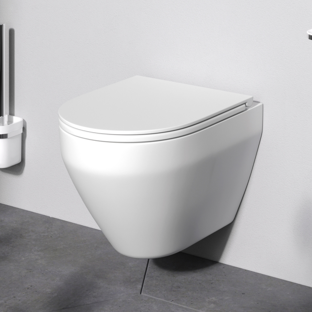 Унитаз подвесной AM.PM Spirit V2.0 C701700SC безободковый с сиденьем микролифт, белый