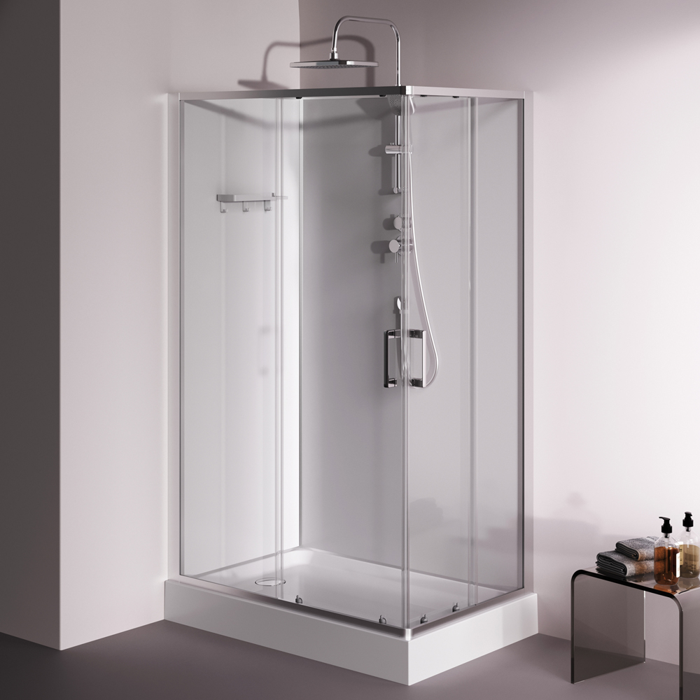 Душевая кабина 120x80 AM.PM Above W9XC-403-12080MT профиль серебристый, низкий поддон