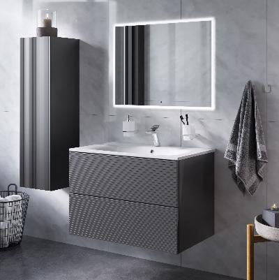 Тумба под раковину 80 AM.PM Struktura M9SFHX0802DGMHS подвесная, графит