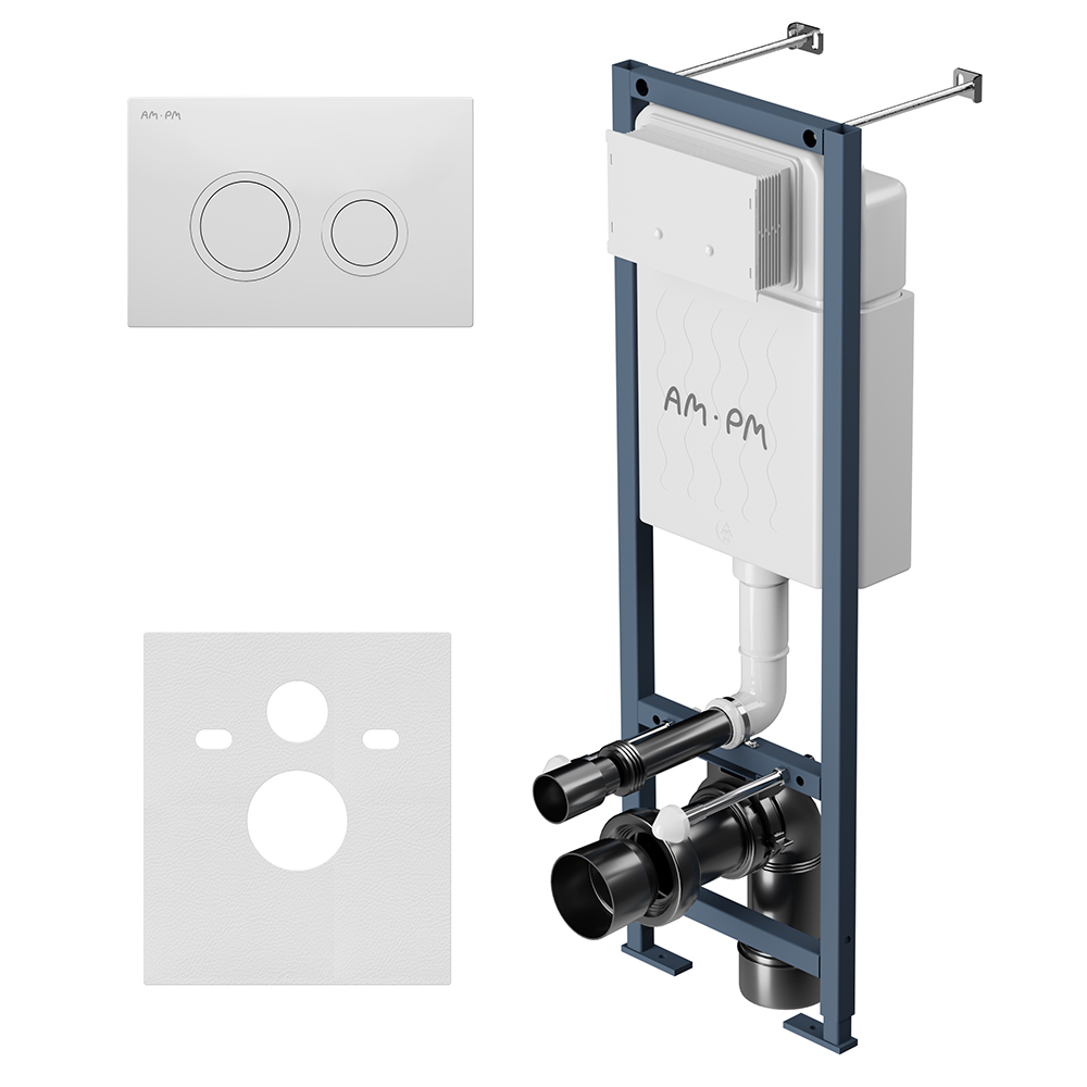Инсталляция для подвесного унитаза AM.PM ErgoFit I012711.0101 с механ. клавишей ErgoFit L белый глянцевый