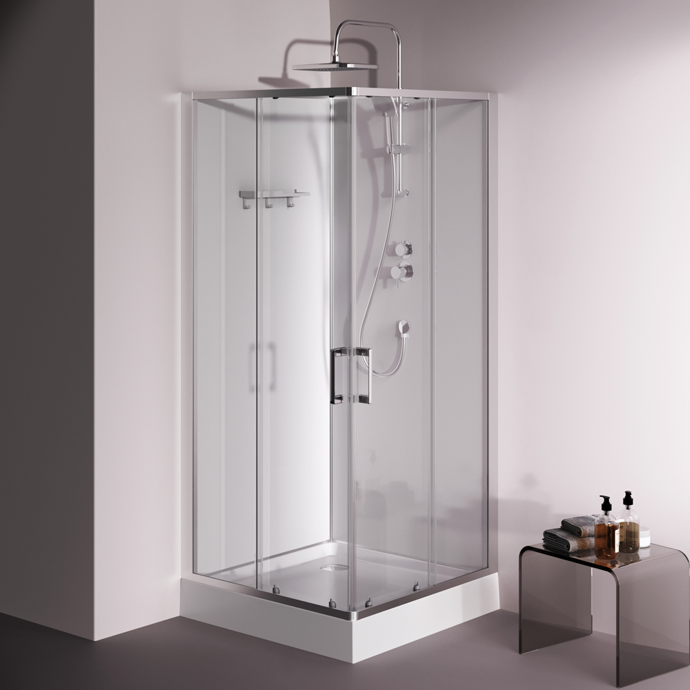 Душевая кабина 90x90 AM.PM Above W9XC-403-9090MT профиль серебристый, низкий поддон