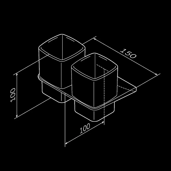 Стакан для зубных щеток настенный двойной AM.PM Inspire 2.0 A50A343400 стеклянный, хром-5