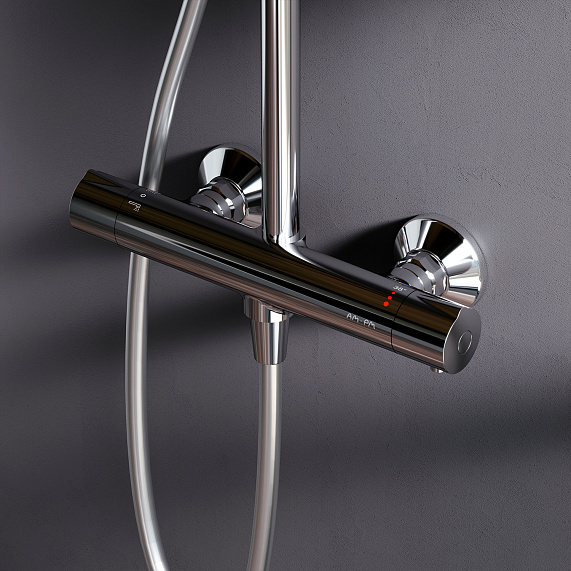 Душевая система AM.PM Like F0780464 стойка с тропическим душем, термостатом, смесителем, хром-2