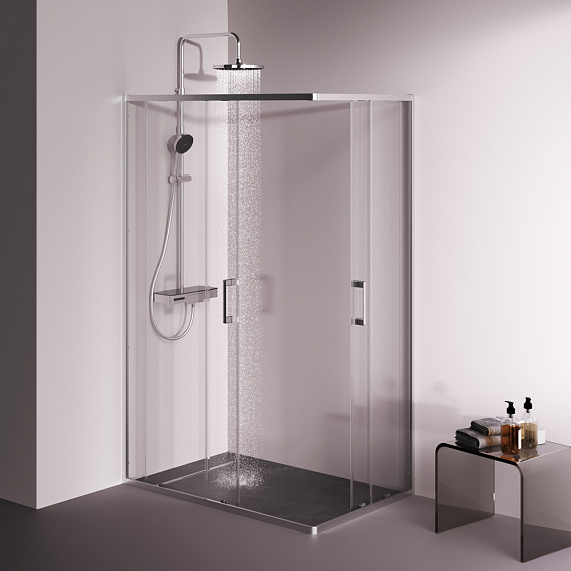 Душевое ограждение без поддона 120x80 AM.PM Above W9XG-403-12080-MT профиль серебристый-1