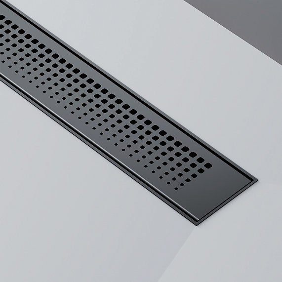 Душевой трап (лоток) 70 AM.PM PrimeFlow W02SC-P11-070-01BM комбинированный затвор с черной матовой решеткой-9