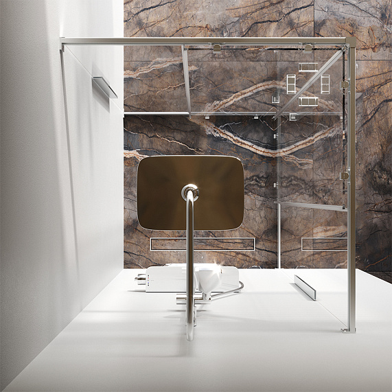 Душевое ограждение без поддона 90x90 AM.PM Func W84G-403-9090-MT профиль серебристый-2