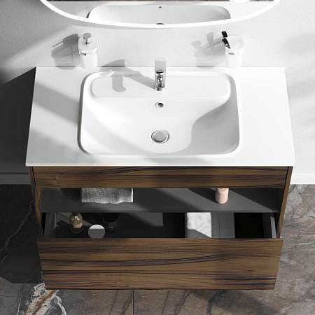 Тумба с раковиной 100 AM.PM Func M8FFUX1001OF подвесная/напольная на ножках под дерево