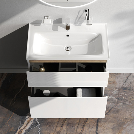 Тумба с раковиной 80 AM.PM X-Joy M85AFSX0802WG напольная на ножках белый глянец