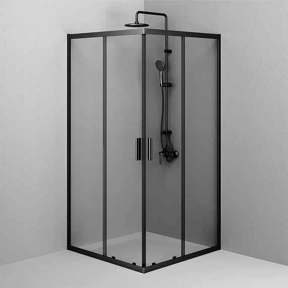 Душевое ограждение без поддона 100x100 AM.PM Gem W90G-403-100100-BT профиль черный матовый-3