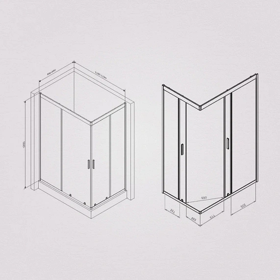 Душевое ограждение без поддона 120х90 AM.PM Gem W90G-404-120290-MT профиль серебристый-6