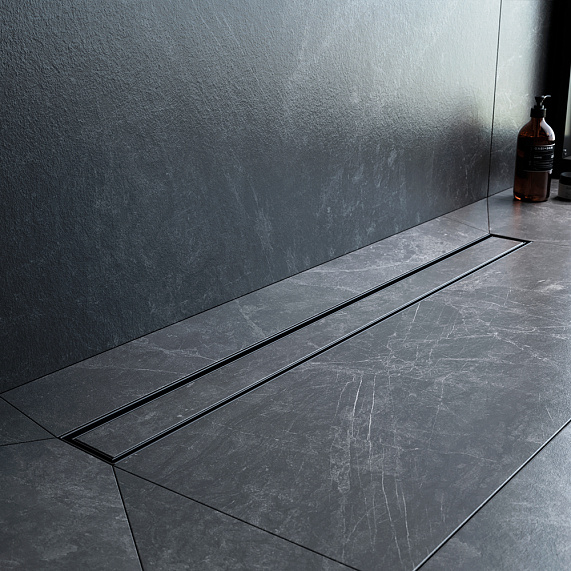 Душевой трап (лоток) 80 AM.PM MasterFlow W01SC-U11-080-04BM комбинированный затвор с черной матовой решеткой под плитку-6