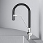 Смеситель для кухни AM.PM Func F8F07812 высокий, сатин с каналом для питьевой воды и гибким черным изливом