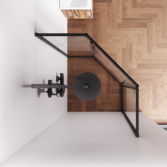 Душевое ограждение без поддона 90x90 AM.PM Gem W90G-405-9090-BT профиль черный-2