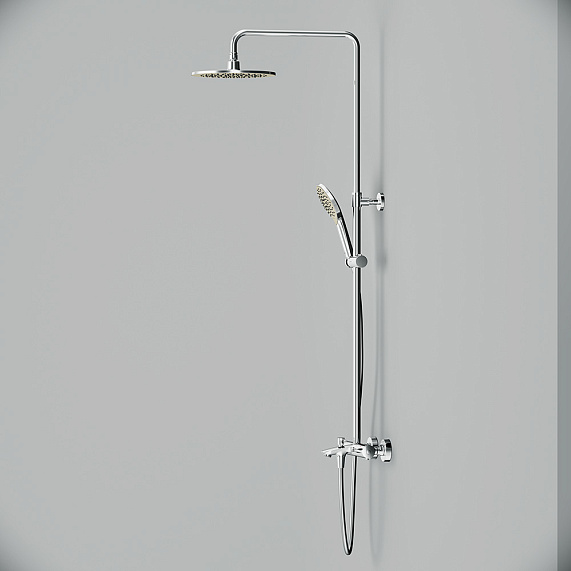 Душевая система AM.PM Moxie F079M500 стойка с тропическим душем, смесителем, термостатом, хром-1