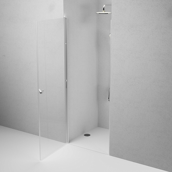 Душевая перегородка с дверью 80x190 AM.PM Sunny W87G-80-1P-MT прозрачное стекло, профиль серебристый-4