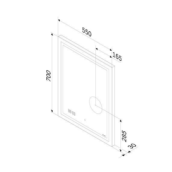 Зеркало с подсветкой в ванную прямоугольное 55 AM.PM Gem M91AMOX0553WG сенсорное с часами и косметическим зеркалом-8
