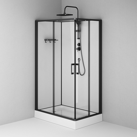 Душевая кабина 120x80 AM.PM Above W9XC-403-12080BT профиль черный матовый, низкий поддон-10