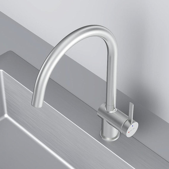 Смеситель для кухни AM.PM Func F8F07011 высокий с С-изливом, сатин-8