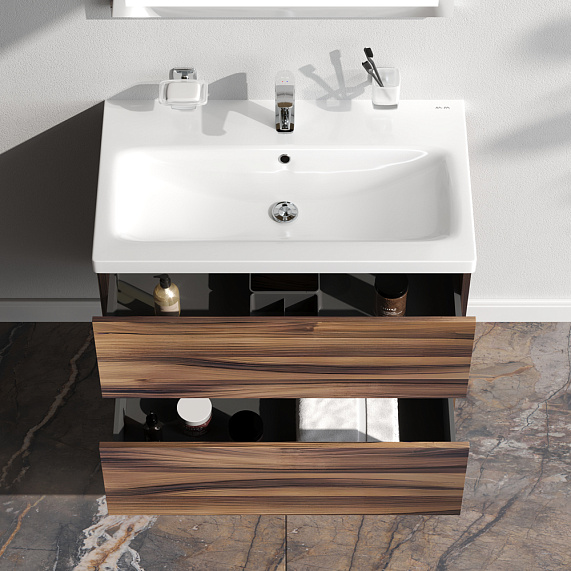 Тумба с раковиной 75 AM.PM Gem M90-FHX0752HF-WCC0752WG подвесная, орех-2