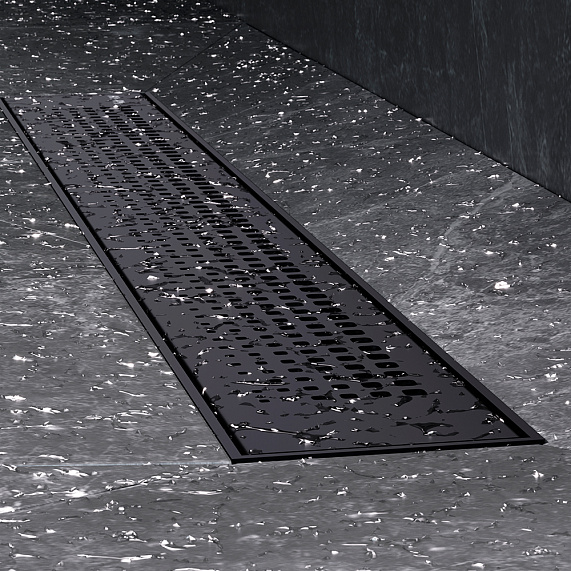 Душевой трап (лоток) 60 AM.PM PrimeFlow W02SC-P11-060-01BM комбинированный затвор с черной матовой решеткой-6