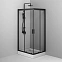 Душевое ограждение без поддона 100x80 AM.PM Gem W90G-404-100280-BT профиль черный матовый