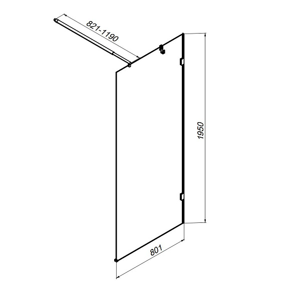 Душевая перегородка 80x195 AM.PM X-Joy W94WI-80-F1-MTE прозрачное стекло, профиль хром-6