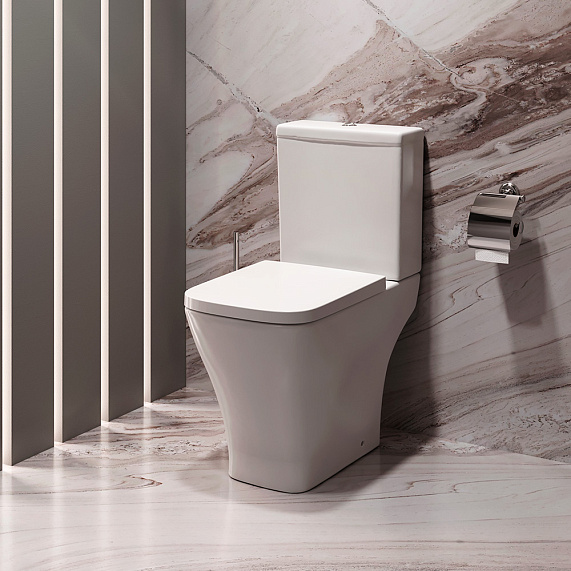 Унитаз-компакт напольный AM.PM Struktura C9S8600SC безободковый с сиденьем микролифт, белый