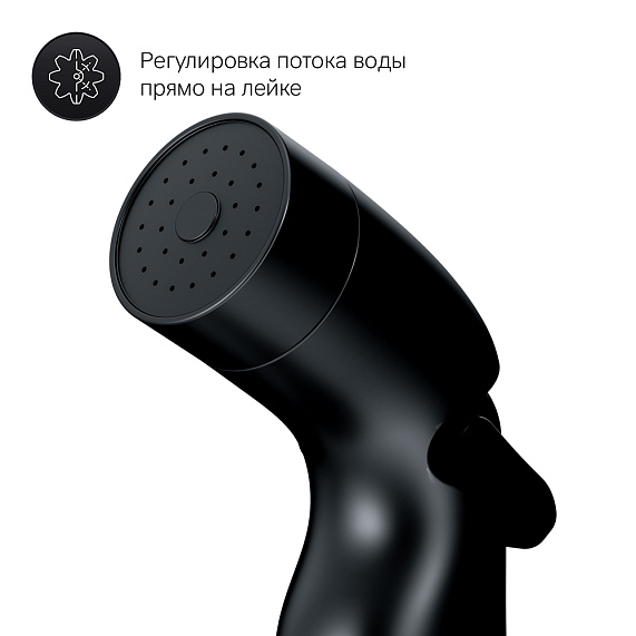 Гигиенический душ со смесителем AM.PM X-Joy F40P85A22 черный встраиваемый, шланг 1200, держатель-5