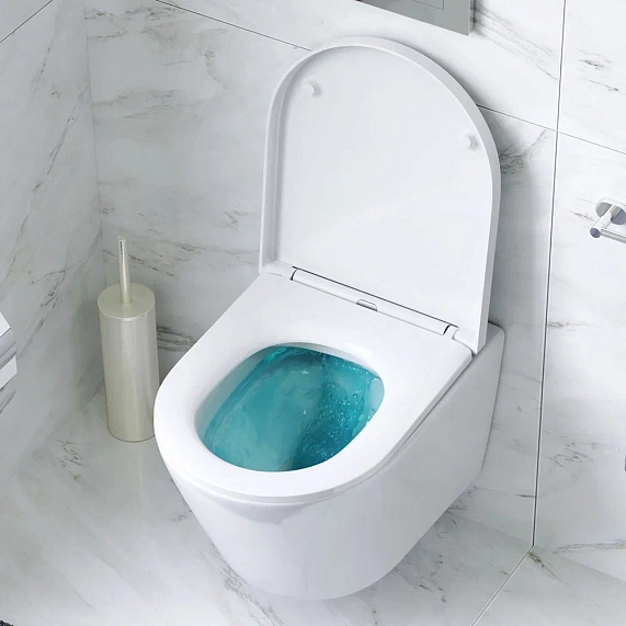 Унитаз подвесной безободковый с инсталляцией AM.PM Func IS90151.8F1701 сиденьем микролифт, хром механ. клавишей-3