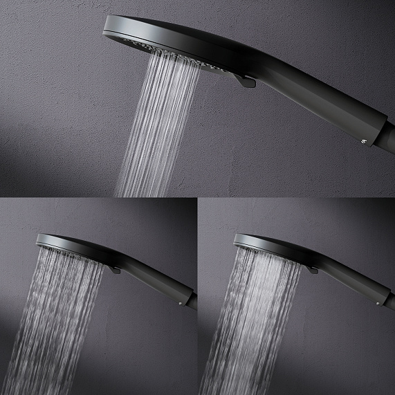 Душевая система AM.PM X-Joy F0785A622 стойка с тропическим душем, смесителем, черная матовая-6