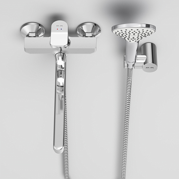 Смеситель для ванны и душа AM.PM X-Joy F85A95000 длинный излив, душевая лейка, шланг 1750, хром-3
