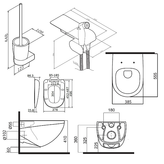 CK30H0904W Sensation набор подвесной унитаз с гиг.душем-9