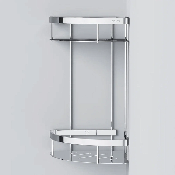 Полка в ванную угловая AM.PM Sense L A7454200 двухъярусная хром-3
