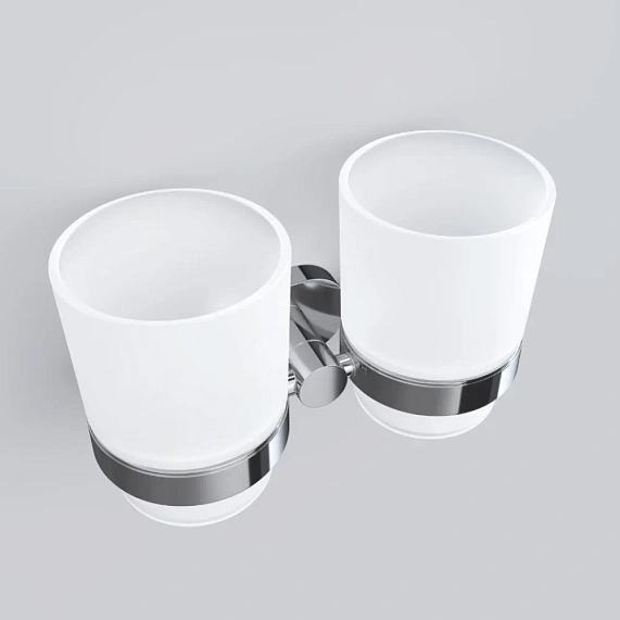 Стакан для зубных щеток настенный двойной AM.PM Sense L A74343400 стеклянный, хром-3
