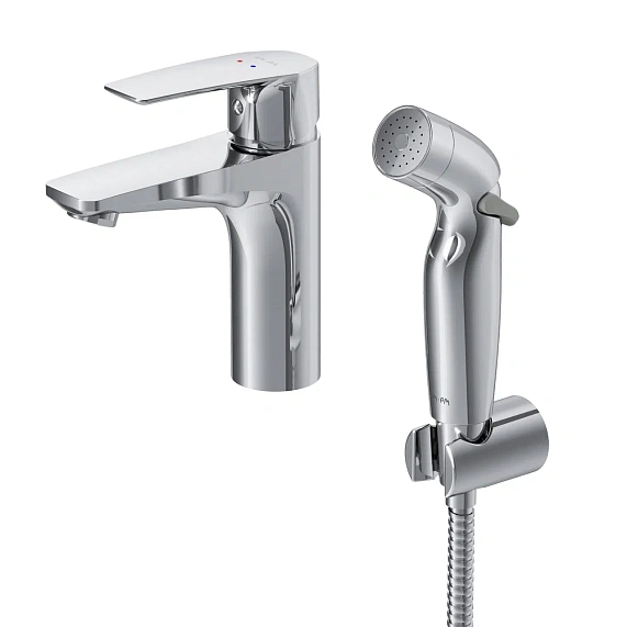 Смеситель для раковины (умывальника) AM.PM Gem F90A03000 с гигиеническим душем, хром-5
