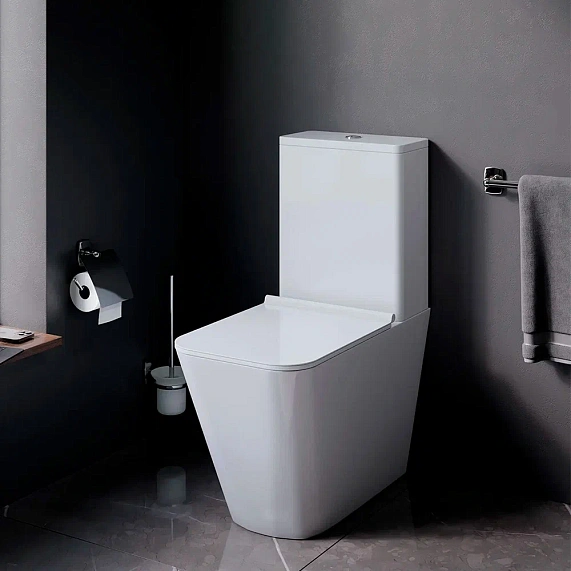 Унитаз-компакт напольный AM.PM Spike C9S8601SC безободковый, с сиденьем микролифт, белый-1