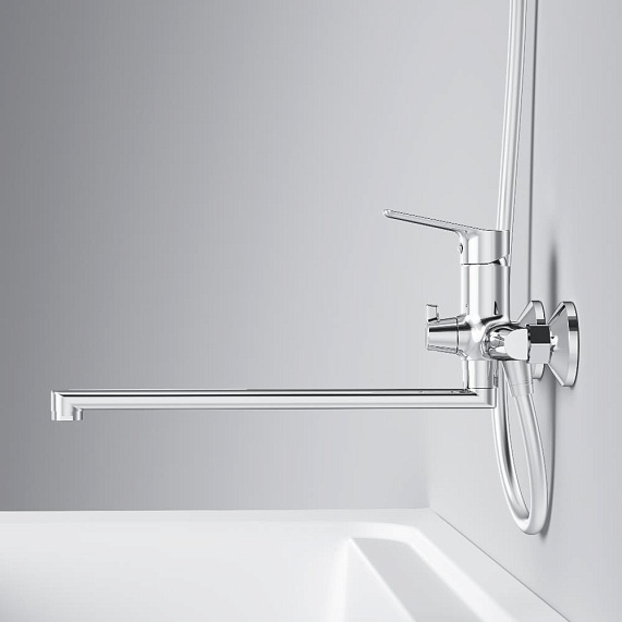 Смеситель для ванны и душа AM.PM Crave F9C90200 длинный излив, хром-3