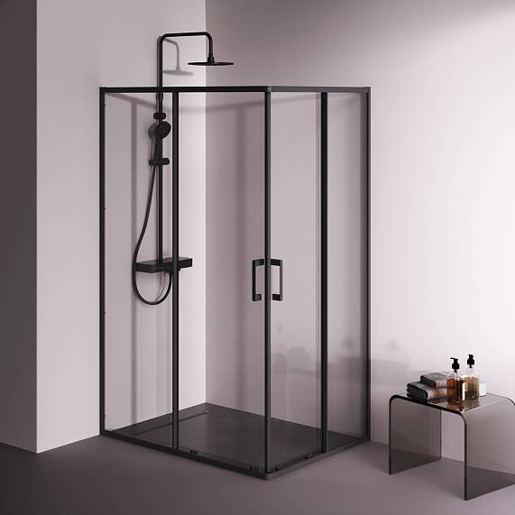 Душевое ограждение без поддона 120x90 AM.PM Above W9XG-403-12090-BT профиль черный