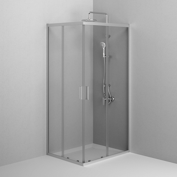 Душевое ограждение без поддона 100x80 AM.PM Gem W90G-403-100280-MT профиль серебристый-3