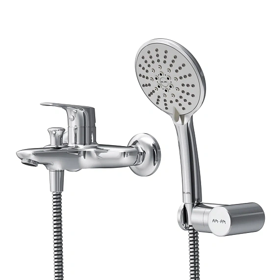 Смеситель для ванны и душа AM.PM Joy F85E15000 душевая лейка, шланг 1750, хром-8