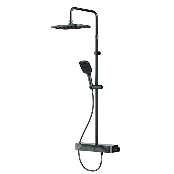 Душевая система AM.PM Func F078F222 стойка с тропическим душем, термостатом, смесителем, черная-10