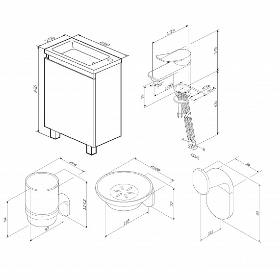 Секция мебели для ванной AM.PM X-Joy BK85FJ-4