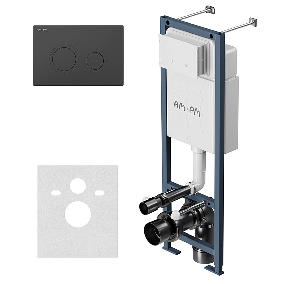 Инсталляция для подвесного унитаза AM.PM ErgoFit I012711.0138 с механ. клавишей ErgoFit L черный матовый